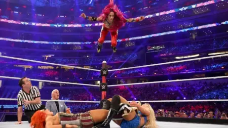 WrestleMania 32: Charlotte Flair Retains in Triple Threat Against Becky Lynch and Sasha Banks