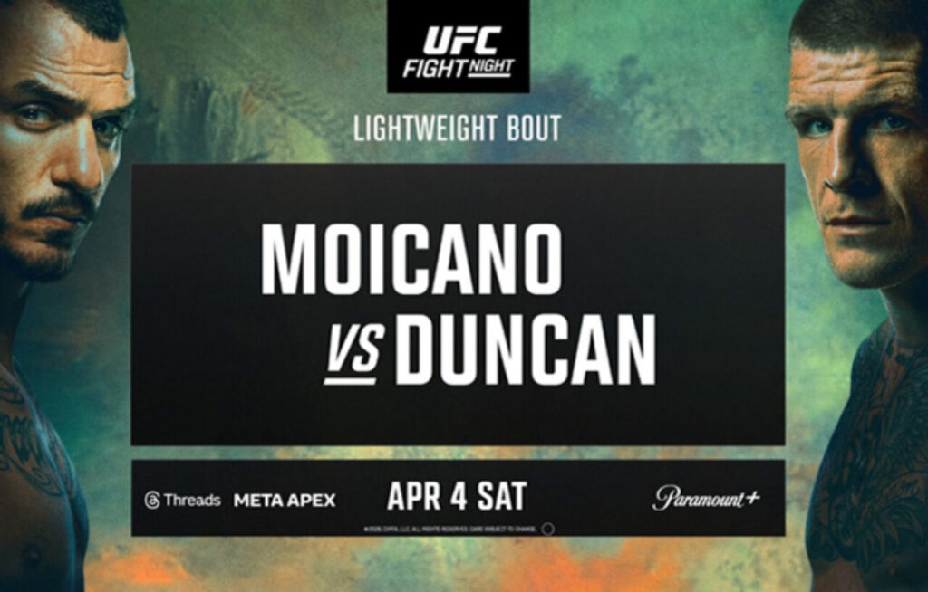 Live: Moicano vs. Duncan Headline UFC Fight Night 272 — Full Card and Start Times